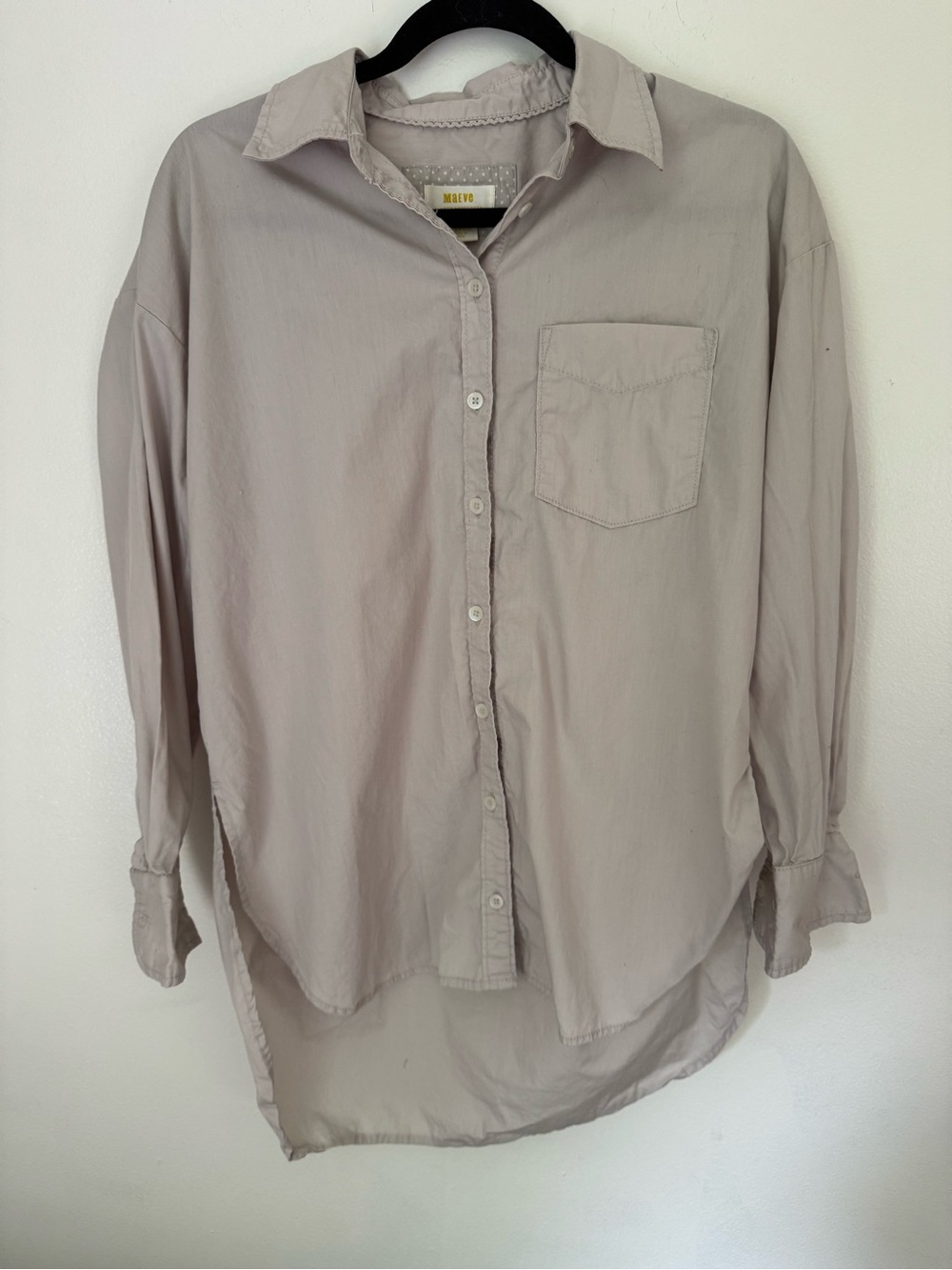 Women’s button up tunic top Maeve Anthropologie Light Taupe Size XS